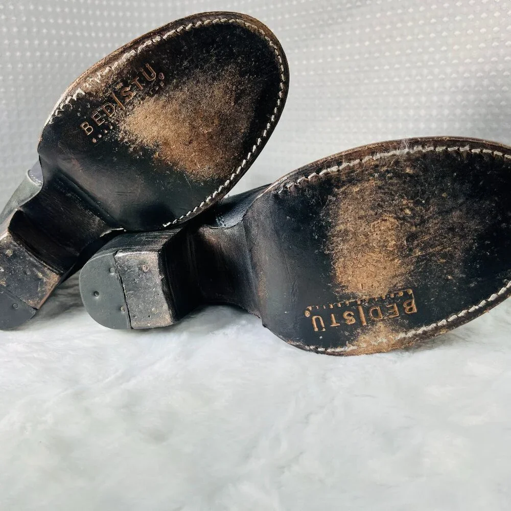 Bed Stu Arcane Cobbler Series ankle boots in black leather - Picture 8 of 10